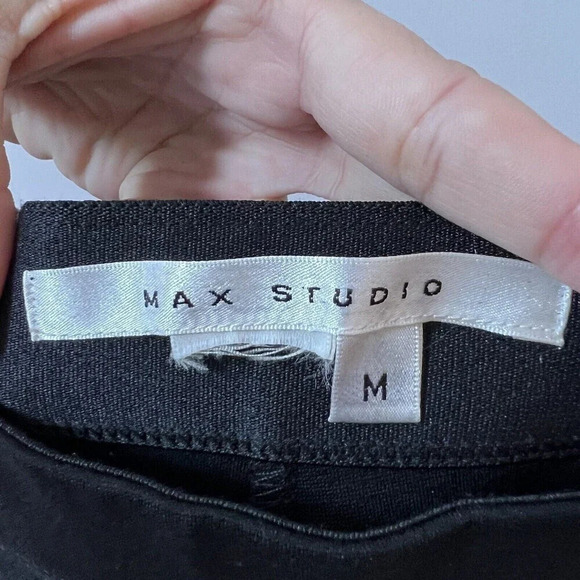 Max Studio Womens Black Stretchy Pants Zipper Hem Skinny Trouser Sz Medium - Picture 3 of 7